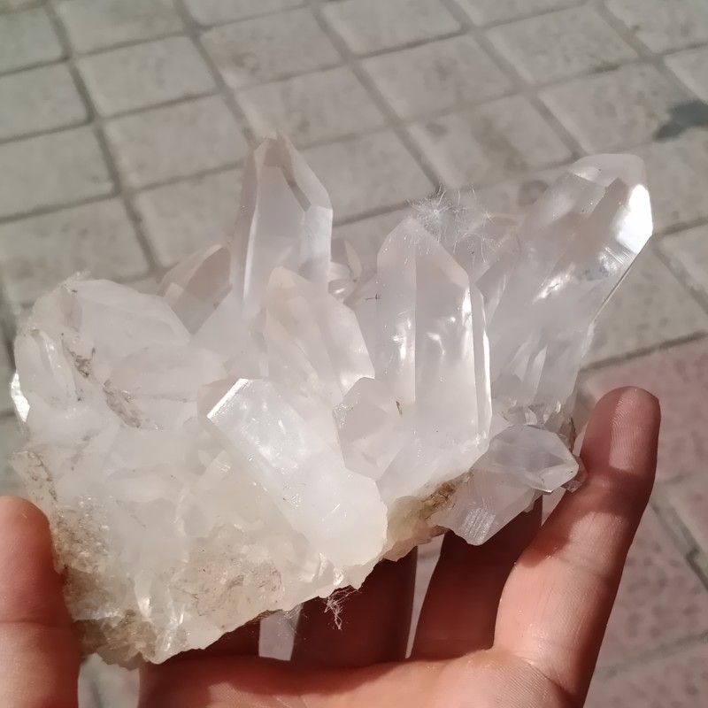 dhxyzb 300-1000g Natural white crystal clear cluster Original Stone Quartz Mineral Specimen rock Raw Gemstone reiki Healing
