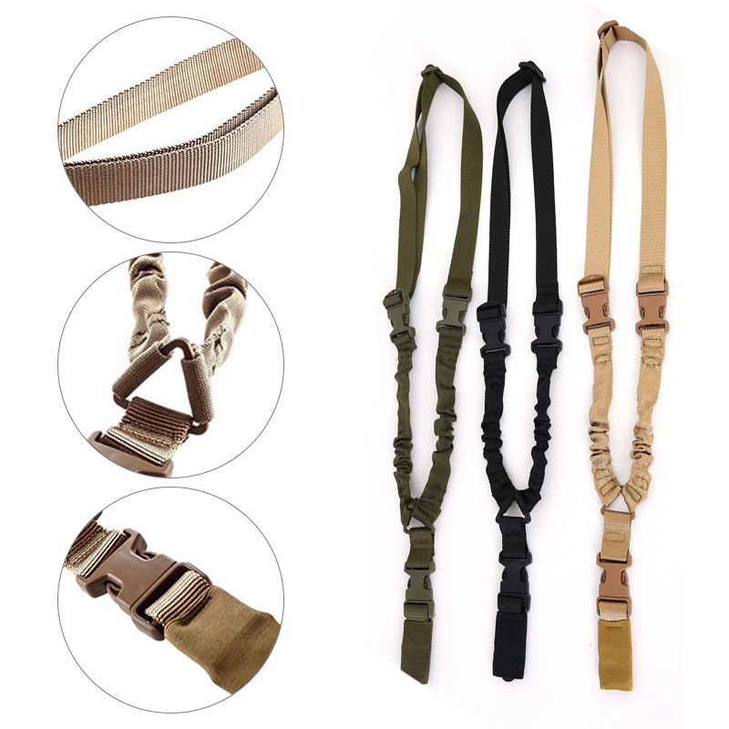 Multi-Function Nylon Outdoor Climbing Tactical Strap Oblique Shoulder Strap Bungee Rifle Airsoft Sling Hunting Strap Single Poin