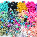 LOFCA 100pcs 12mm Silicone Lentil Beads Baby Teething Beads BPA-Free Food Grade Making Baby Oral Care Pacifier Chain Accessorise