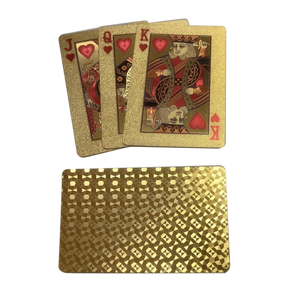 24K Gold Silver Playing Cards Poker Game Deck Gold Foil Poker Set Magic Card 100% Waterproof Cards Magic Team Games Blackjack 2