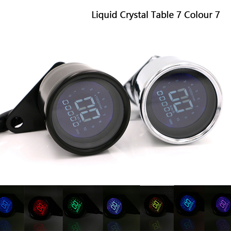 Universal Motorcycle Digital Motorcycle Speedometer Retro LCD Odometer Cafe Racer Tachometer indicator Scooter ATV Meter