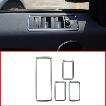 For Landrover Range Rover Sport RR Sport 2014-2017 Car-Styling ABS Chrome Window Lift Button Frame Trim Set of 4pcs