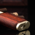 Red Wood With Metal Lighter Smoking inflatable Gas Lighters Jet Butane Windproof Cigarette Lighter Novelty Cigar Lighter