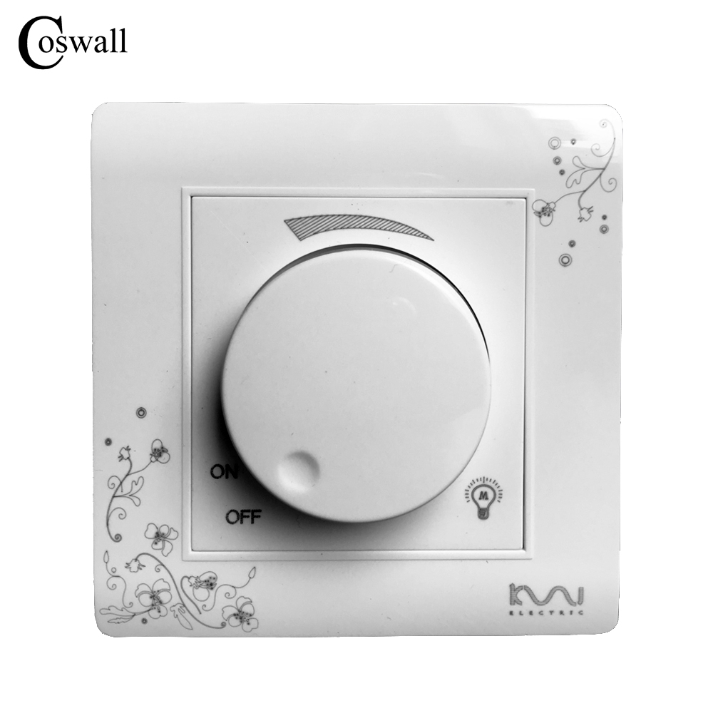 COSWALL Luxury Wall Dimmer Switch, Ivory White, Brief Art Fashion Light Switch, AC 110~250V