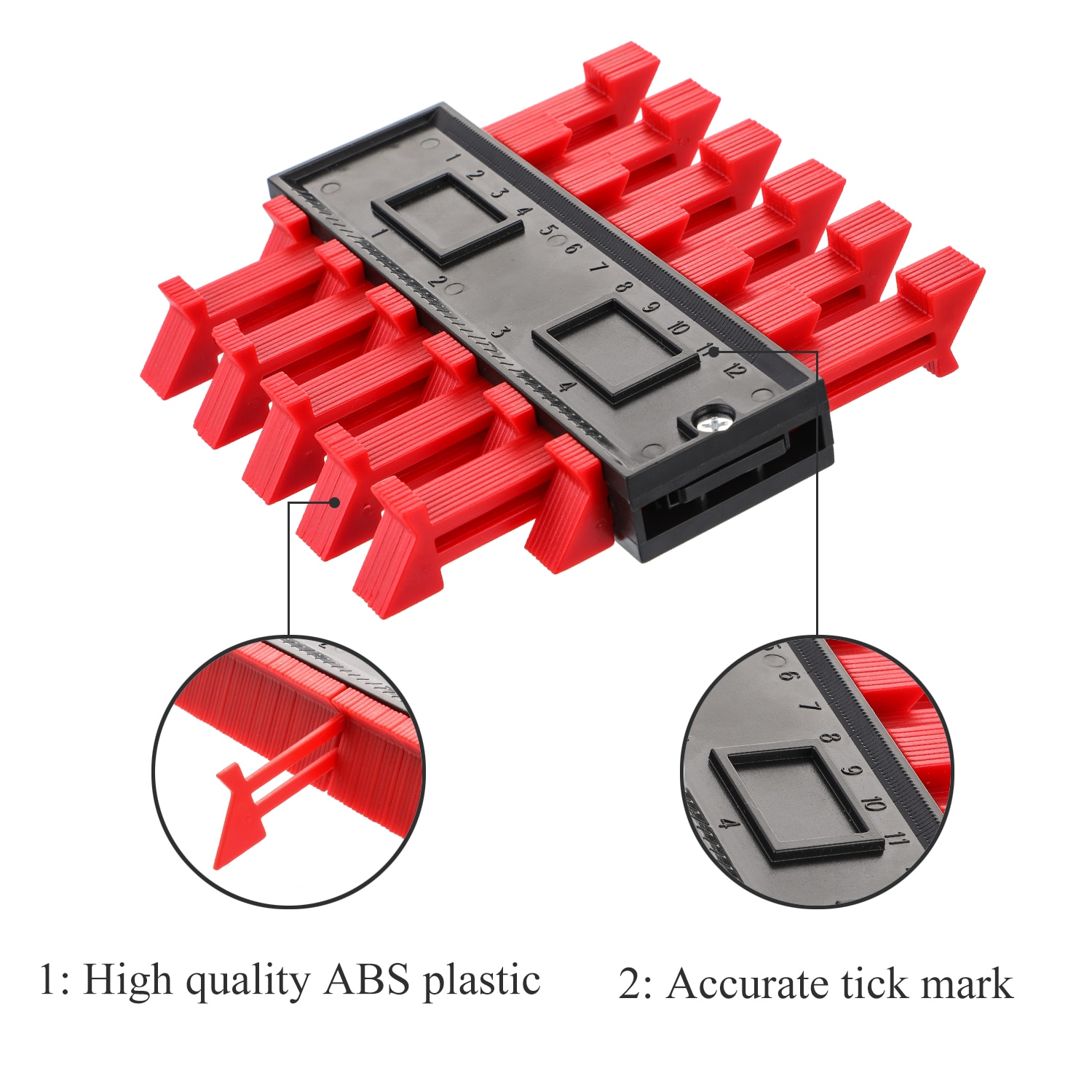 Multi-functio Profile Gauge Tiling Laminate Tiles Edge Shaping Wood Measure Ruler ABS Gauge Duplicator 5/10 inch