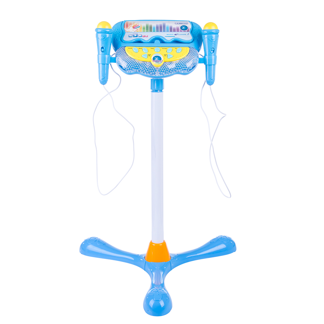 iTECHOR Children Karaoke Song Machine Microphone Stand & Lights Toy Karaoke Players Home Audio & Video- Blue