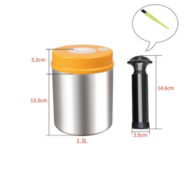 Vacuum Food Container Stainless Steel Kitchen Storage Vacuum Canister Kitchen Jars for Coffee Orange color