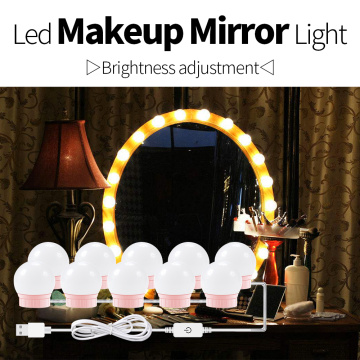12V USB LED Vanity Mirror LED Lamp LED Hollywood Makeup Lights Dressing Table Mirror Light Bulb Dimmable Bathroom Wall Lamp