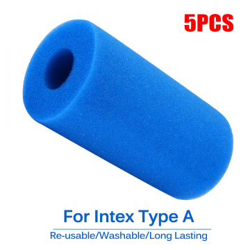 5pcs Swimming Pool Accessories Foam Filter Sponge Reusable for Intex Type A Washable Biofoam Clean Filter Foam Sponges 10cmx20cm