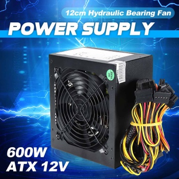 ATX 600W PC Power Supply Modular 12V SLI Power Supply Illuminated Fan USA