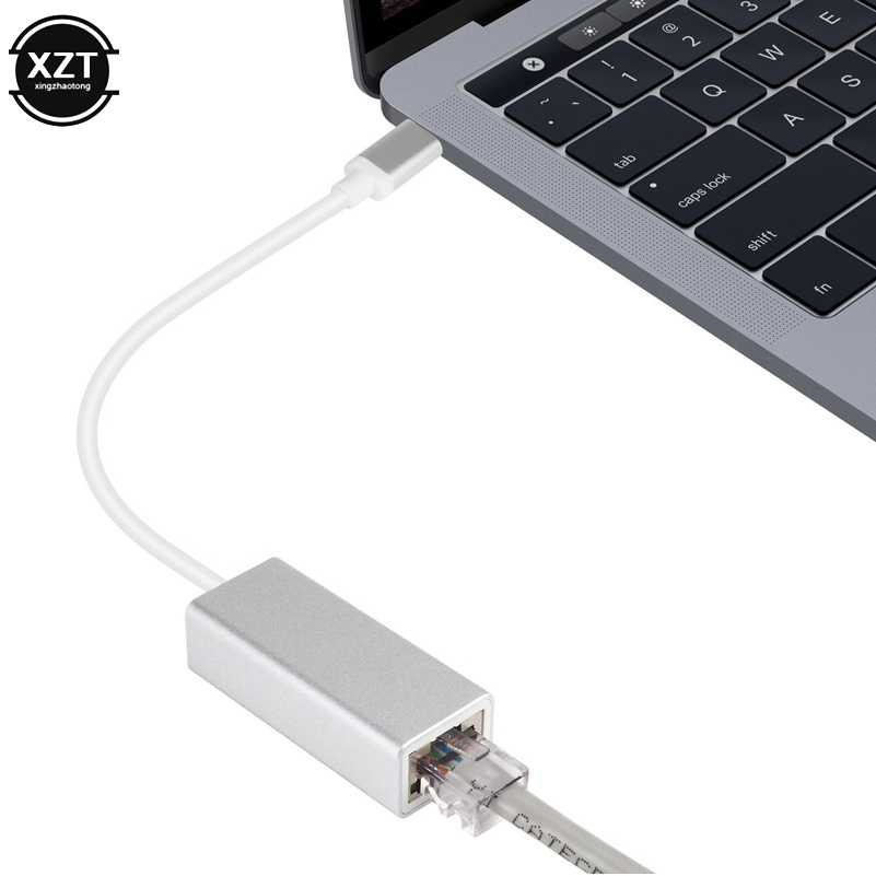 External USB C Type C Ethernet Adapter Network Card RJ45 Lan Converter Connector for MacBook Windows 7/8/10 Laptop 10/100Mbps