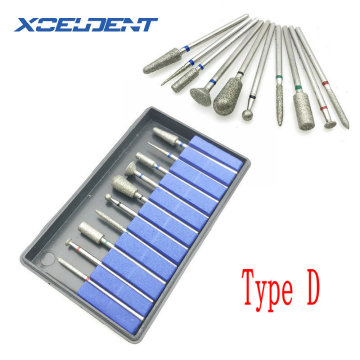 10pcs Dental Diamond Bur 2.35mm Shank Point Polisher HP Shank Rotary Tools Dental Lab Supplies Jewelry Lab Supplies