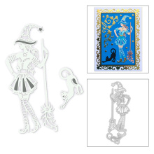 2020 New Halloween Witch Metal Cutting Dies Fairy Girl and Cat Die Scrapbooking For Crafts Greeting Card Making No Stamps Sets