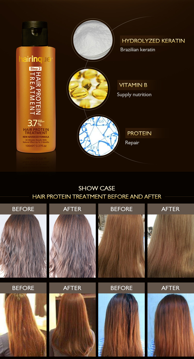 HAIRINQUE hair care treatment 3.7 % Gold therapy keratin for hair and shampoo pre treatment moisturizing hair treatment set