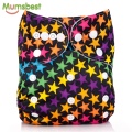 [Mumsbest] Wet Bag + 6 Diaper Washable Diapers Inserts Ecological Cloth Diapers Baby Nappy Infants Children Baby Nappies Stars