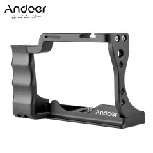 Photography Andoer Camera Cage Aluminum Alloy with Cold Shoe Mount Compatible with Canon EOS M50 DSLR Camera