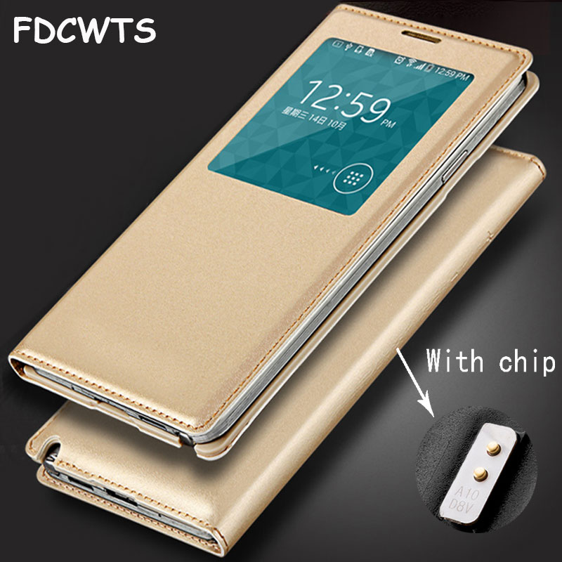 Smart View Flip Leather With Chip Phone Case For Samsung Galaxy Note 3 Note3 Not III SM N900 N9000 N9005 SM-N900 SM-N9005 Cover