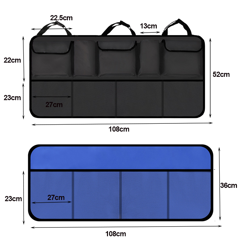 Large Capacity Car Trunk Organizer Adjustable Backseat Oxford Storage Bag Universal Automobile Seat Back Organizers Accessories