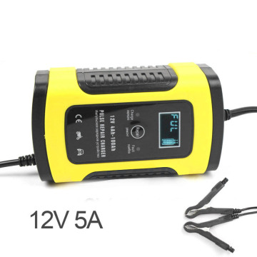 e. 12V 5A pulse accelerator, LCD display, motorcycle battery charger and 12V AGM gel wet automobile battery charger lead acid