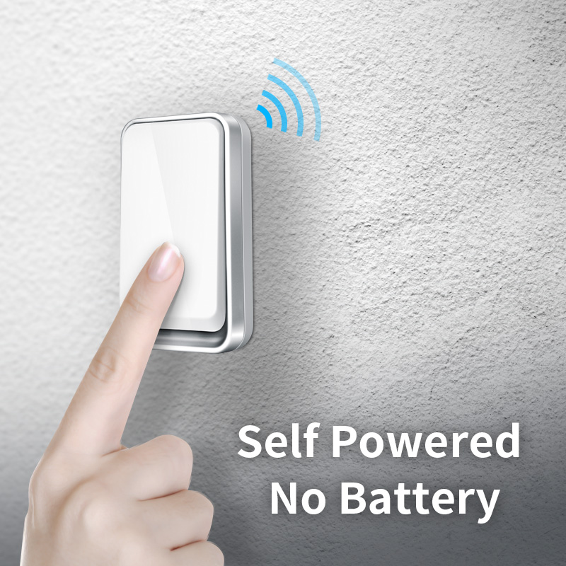 VeryHome self-generating waterproof wireless doorbell receiver battery button EU AU plug home doorbell Temperature display
