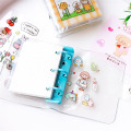 Cute Girls Mini Transparent Loose-leaf Notebook 3 Hole Binder Ring Coil Hand Book Diary Shell Card Holder Korean Stationery