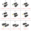 DC Power 5.5x2.1mm Female Jack to DC Male Plug Tips Multi Adapter Connectors Converter for Computer Cable Notebook Laptop