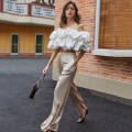 [EAM] High Waist Apricot Brief Long Wide Leg Side Vent Trousers New Loose Fit Pants Women Fashion Tide Spring Summer 2021 1U701
