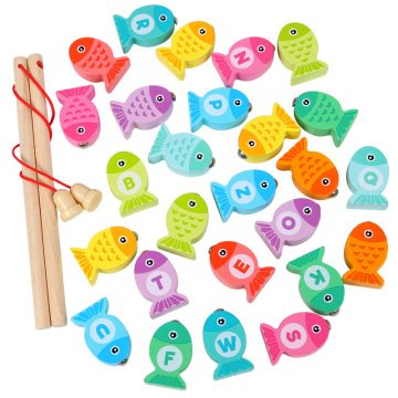 Baby Wooden Montessori Toys Digit Alphabet Magnetic Fishing Toys Game Puzzle Toys Early Educational Toys For Children Girl Gifts
