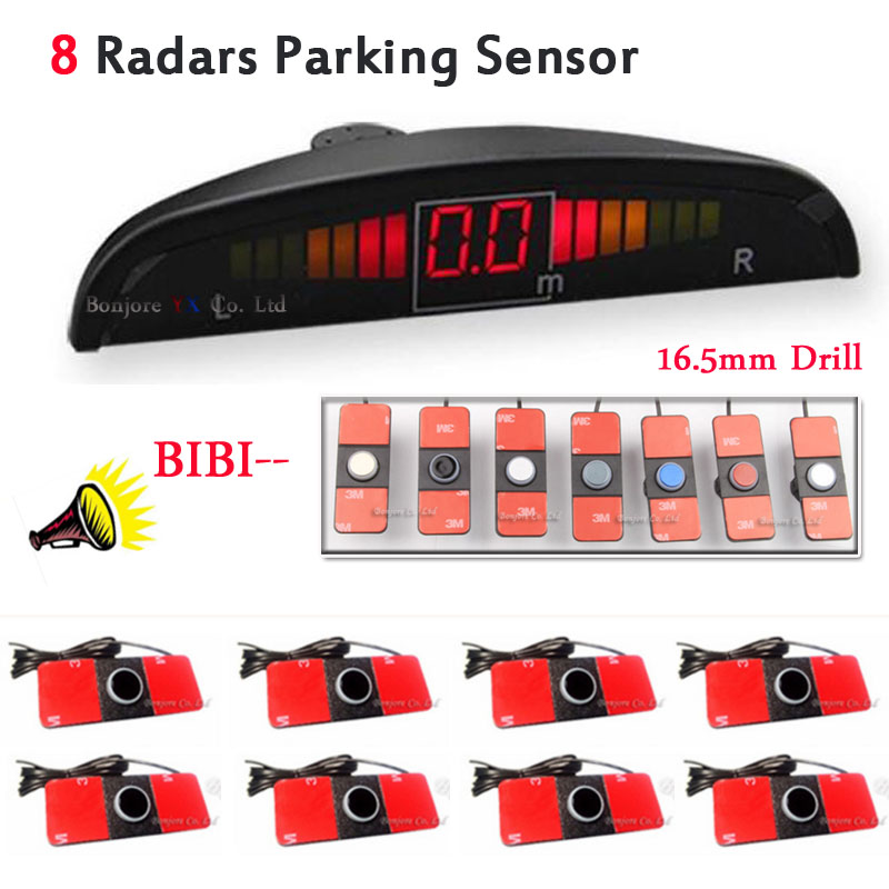 Koorinwoo Car detector Auto parking sensor 8 Front and back Radars LCD Monitor automobiles Parktronic Sensors Parking Assistance