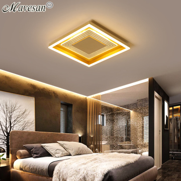 New Round/Square LED Ceiling Lights Gold/Coffee For Bedroom Kitchen Apartment Living Room Indoor Lighting Simple Lamps Fixtures