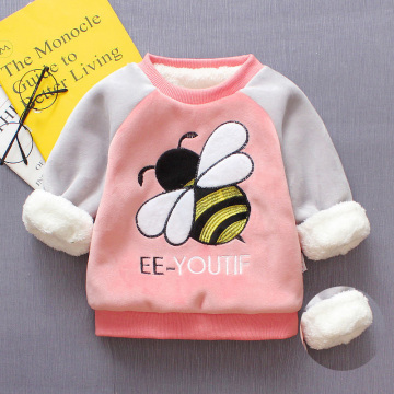 Kids Christmas Sweaters Autumn Winter Casual Cartoon Bow Sweaters Little Girls Thicken Warm Outwear For Toddler Girls Sweater