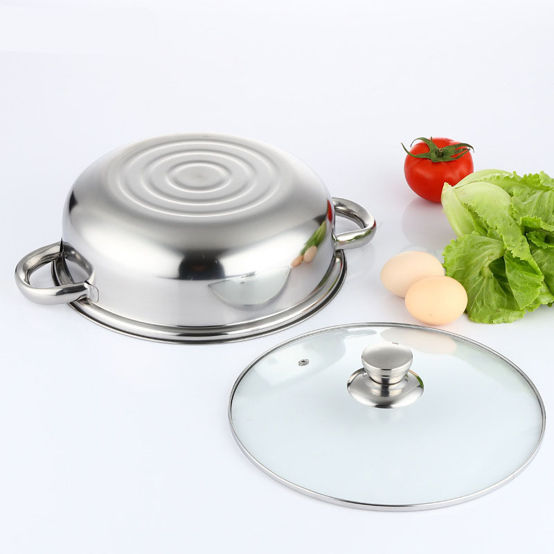 Steamer Pot 28CM Stainless Steel Steam Pot Thicken Double Boiler 2-Layer Steamer Induction Cooker Steaming Pot Soup Pot for Home