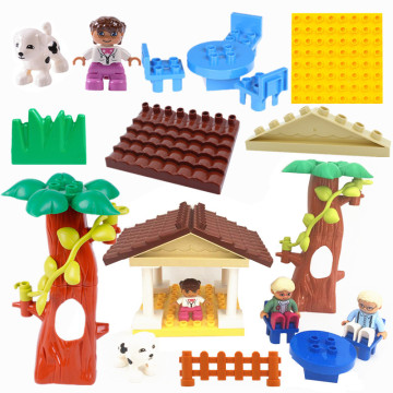 Single Sales Diy Happy House Accessories Blocks Big Size Play Bricks Compatible with Duploed Parts Kids gift Toy for children