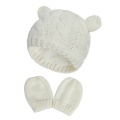 Baby Hat and Mittens Set Kids Knitted Beanie Cap Winter Warm Pompom Hats Gloves New Dropship