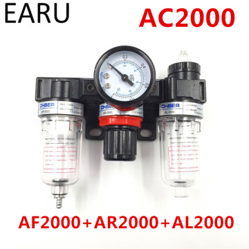 AC2000 Pneumatic Parts Air Source Treatment Unit Pressure Regulator Oil/Water Separation AR2000 AL2000 AF2000 Filter 1/4