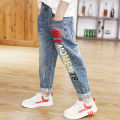 INS hot boys jeans 4-13 years old Cotton washed kids jeans Korean pocket letters pants for baby boys jeans kids 7 colors options
