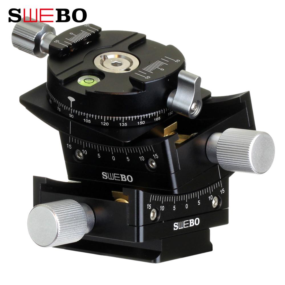 Swebo Gon 3D Worm Geared Leveling Goniometer Tripod Head,Pan and 2-Way Tilt