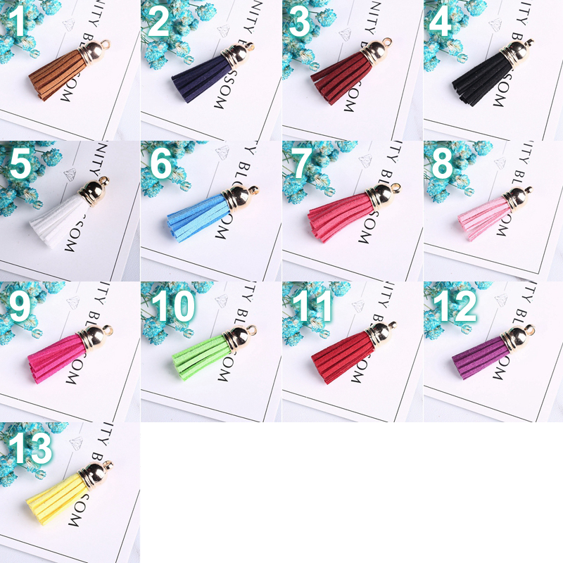 10pcs 38mm Vintage Leather Tassel For Keychain Cellphone Straps Jewelry Fiber Fringe Suede Tassel DIY Pendant Charms Findings