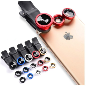 3 in 1 Wide Angle Macro Fisheye Lens Camera Kits Mobile Phone Fish Eye Lenses with Clip 0.67x for iPhone Samsung All Cell Phones