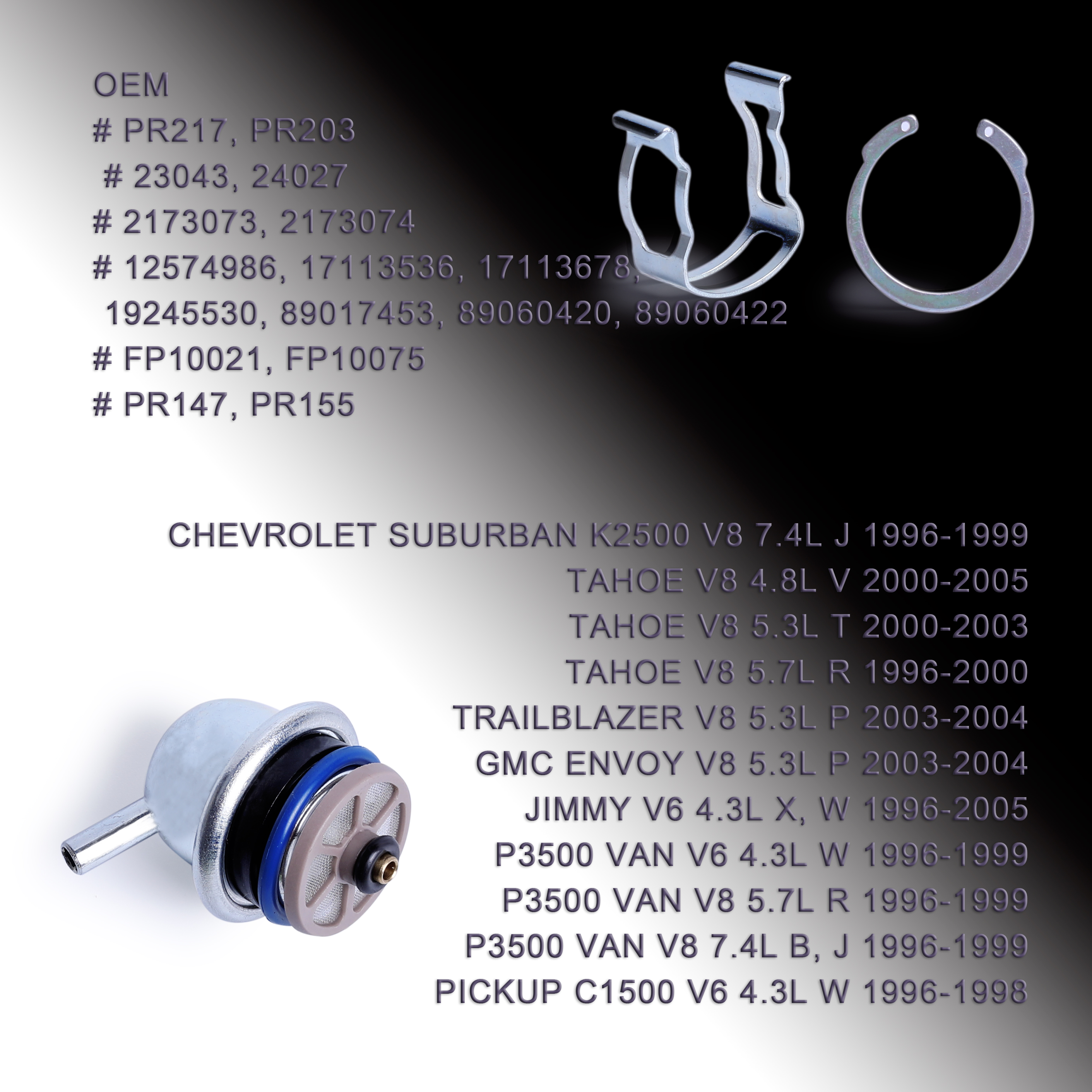 New Fuel Injection Pressure Regulator For Buick Cadillac Escalade Chevrolet Sliverado GMC Pontiac Grand PR147 17113203,89017453