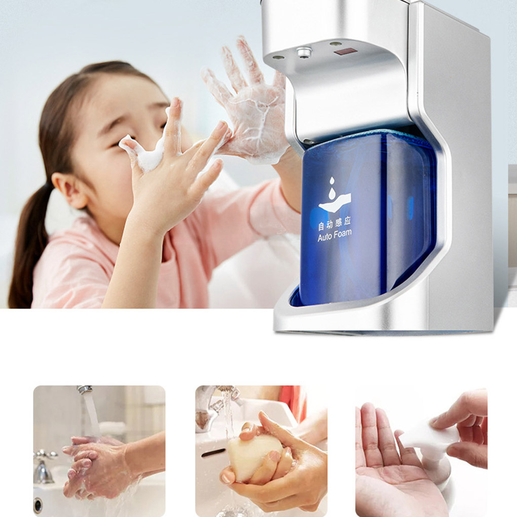 1pcs Infrared Induction Soap Dispenser Automatic Induction Foam Soap Dispenser Wall-Mounted No Touch Smart Sensor Bubble Machine
