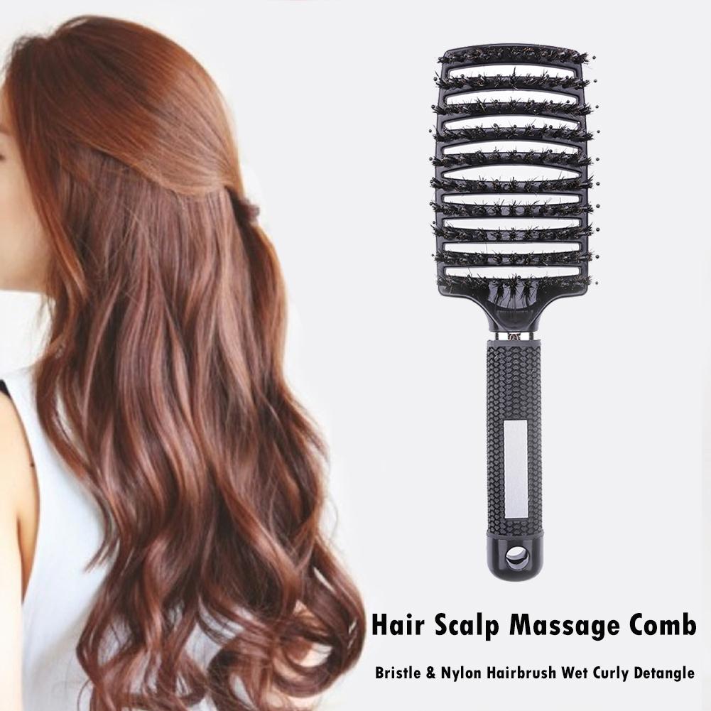 Buy 2 Get 2%off Hair brush Girls Hair Scalp Massage Comb Women Wet Curly Detangle Hair Brush for Salon Hairdressing Styling Tool