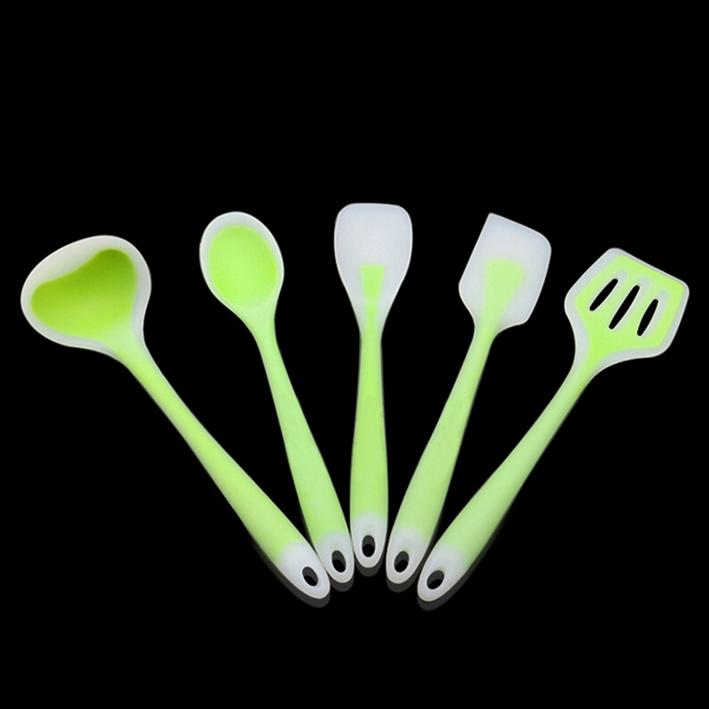 5pcs silicone kicthen cooking spatula -cooking spoon soup ladle-egg turner kitchen tools set silicon Cooking Utensil Set