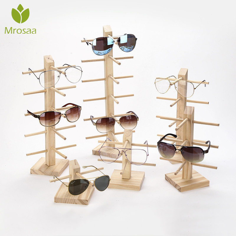 Fashion Multi Layers Wood Sunglass Display Racks Shelf Eyeglasses Show Stand Jewelry Holder for Multi Pairs Glasses Showcase