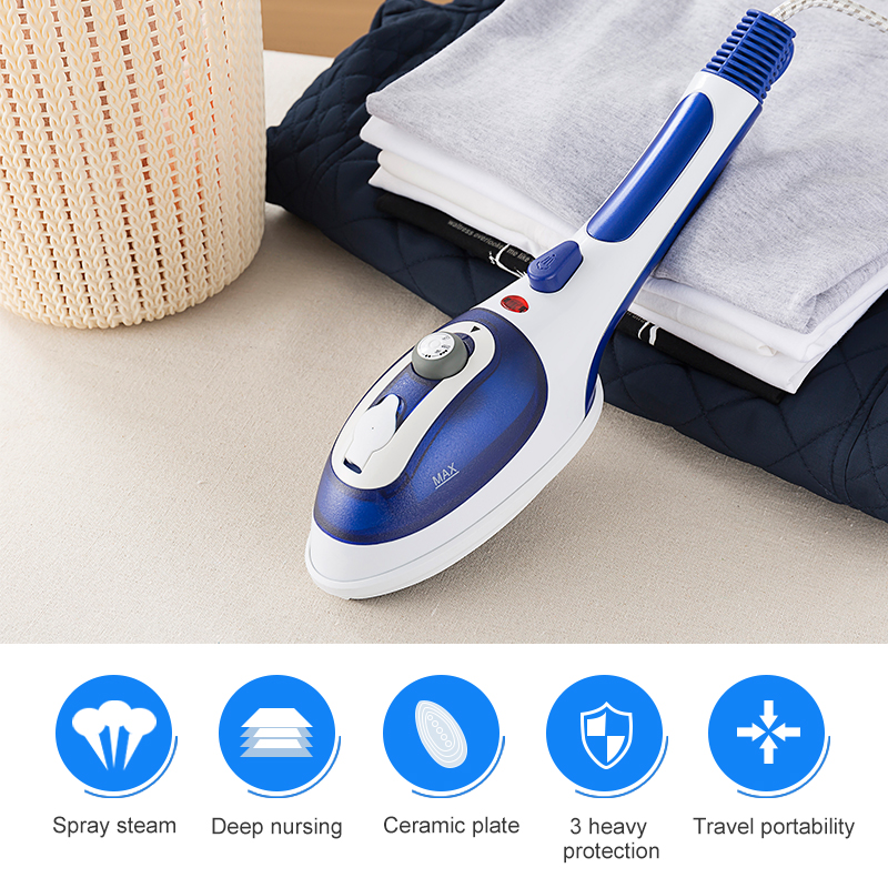 ANIMORE Handheld Garment Steamer Portable Home and Travel Fabric Steamer Fast Heat Up Removable Water Tank Steam Iron GS-01B