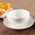 European Coffee Cup and Saucers Set Home Cafe Pure White Ceramic Milk Cup Gift Handmade Porcelain Drinkware for Table