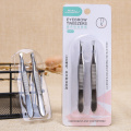 2Pcs/Set Professional Stainless Steel Hair Removal Clip Eyebrow Face Hair Remover Tweezers Makeup Tool Pinset