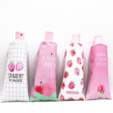 Strawberry Toothpaste PU Pencil Case with Pencil Sharpener Stationery Storage Bag School Supplies for Girl Students Gifts