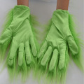 Grinch Stole Latex Christmas Gloves Cosplay X-Mas Funny Grinch Stole Costume Props Green Hair Gloves For Adult & Kids