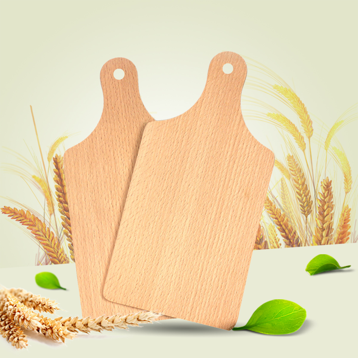 Solid Wood Cutting Board with Handle Overturnable Smooth and Firm Rectangular Hardwood Cutting Board for Kitchen Dish
